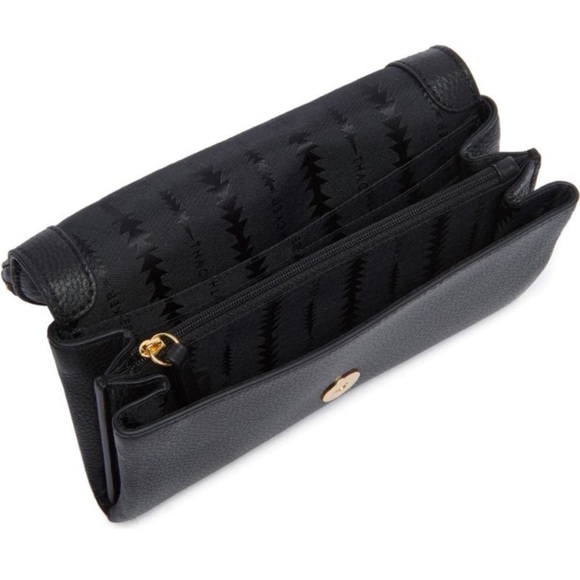 NWOT Thacker Nikki Leather Crossbody Bag Black- Gold Hardware - Picture 2 of 12